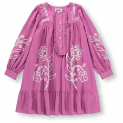 Robe Boutonnée Crelo Fleurs Coton Bio | Violet