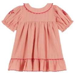 Robe Brodée | Rose pêche
