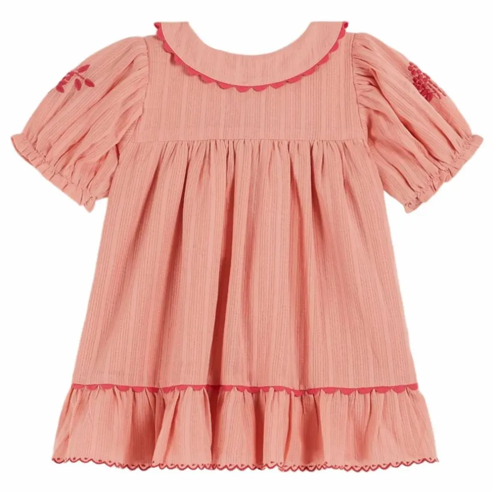 Robe Brodée | Rose pêche