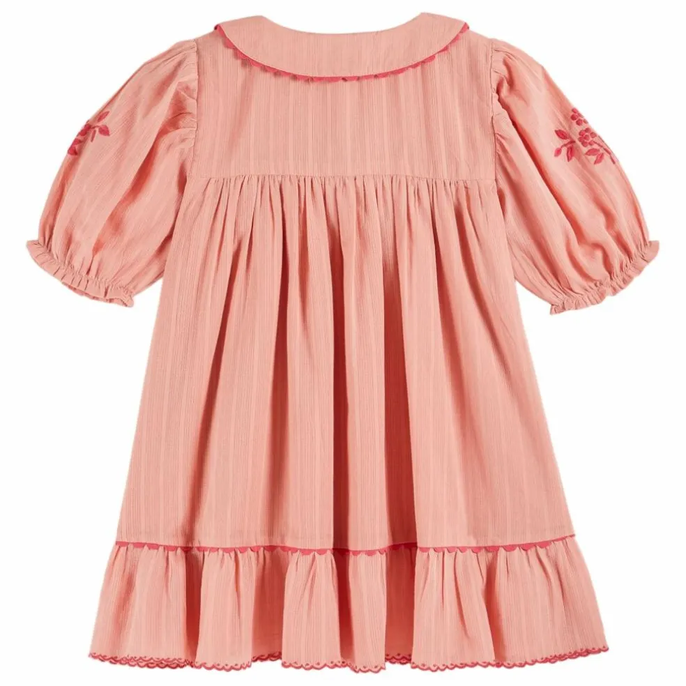 Robe Brodée | Rose pêche