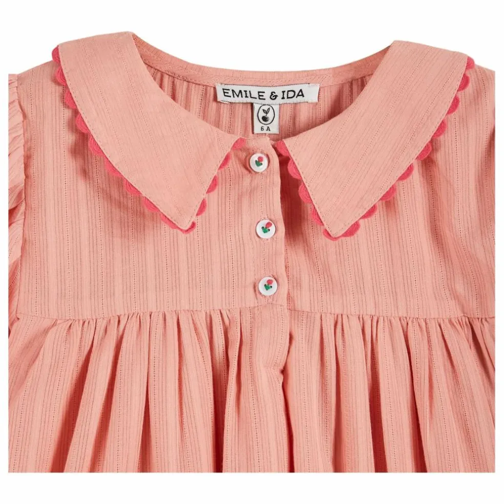 Robe Brodée | Rose pêche