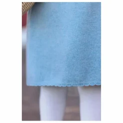 Robe Brodée Laine | Bleu gris