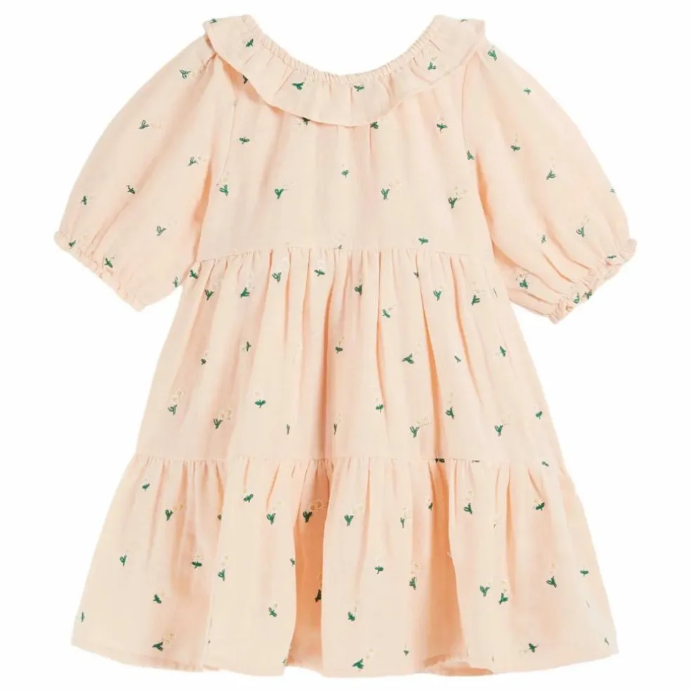 Robe Brodée Marguerite | Rose pâle
