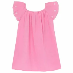 Robe Brodée Rêve | Rose bonbon