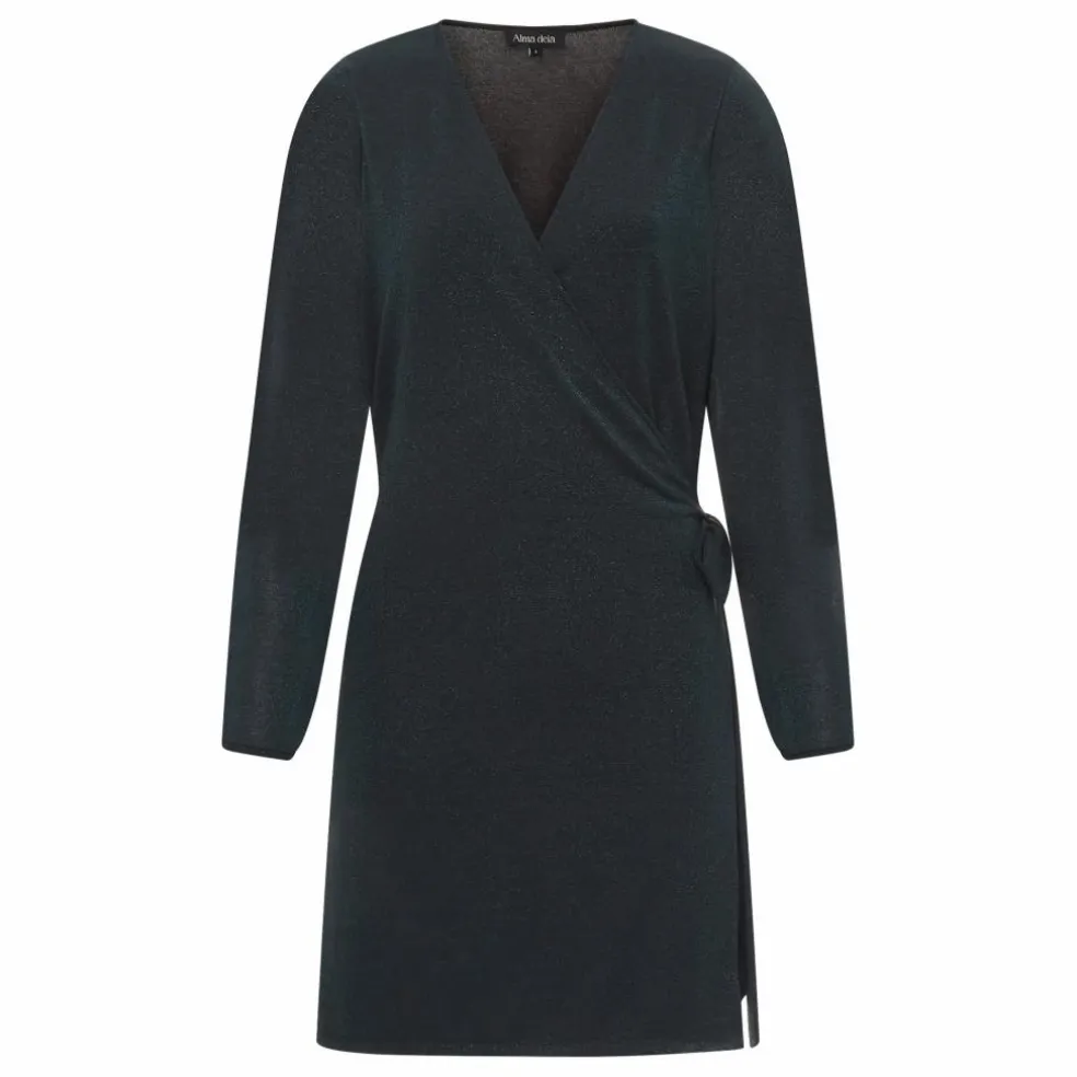 Robe Cache-Cœur en Glitter | Bleu Vert