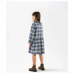 Robe Carreaux Flanelle Tencel | Bleu