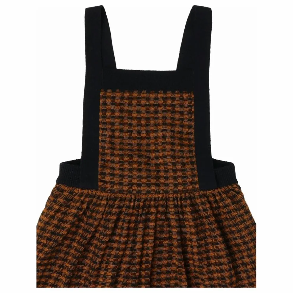Robe Carreaux Laine de Mérinos | Bleu marine