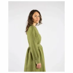 Robe Ceinture Lin | Vert olive