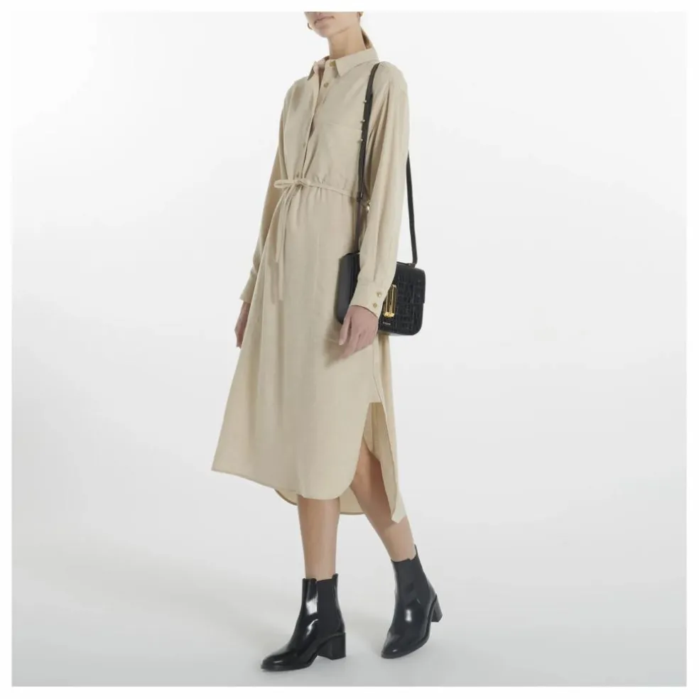 Robe Chemise Etamine Laine | Ecru