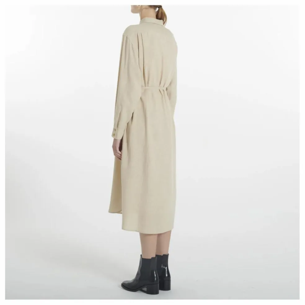 Robe Chemise Etamine Laine | Ecru