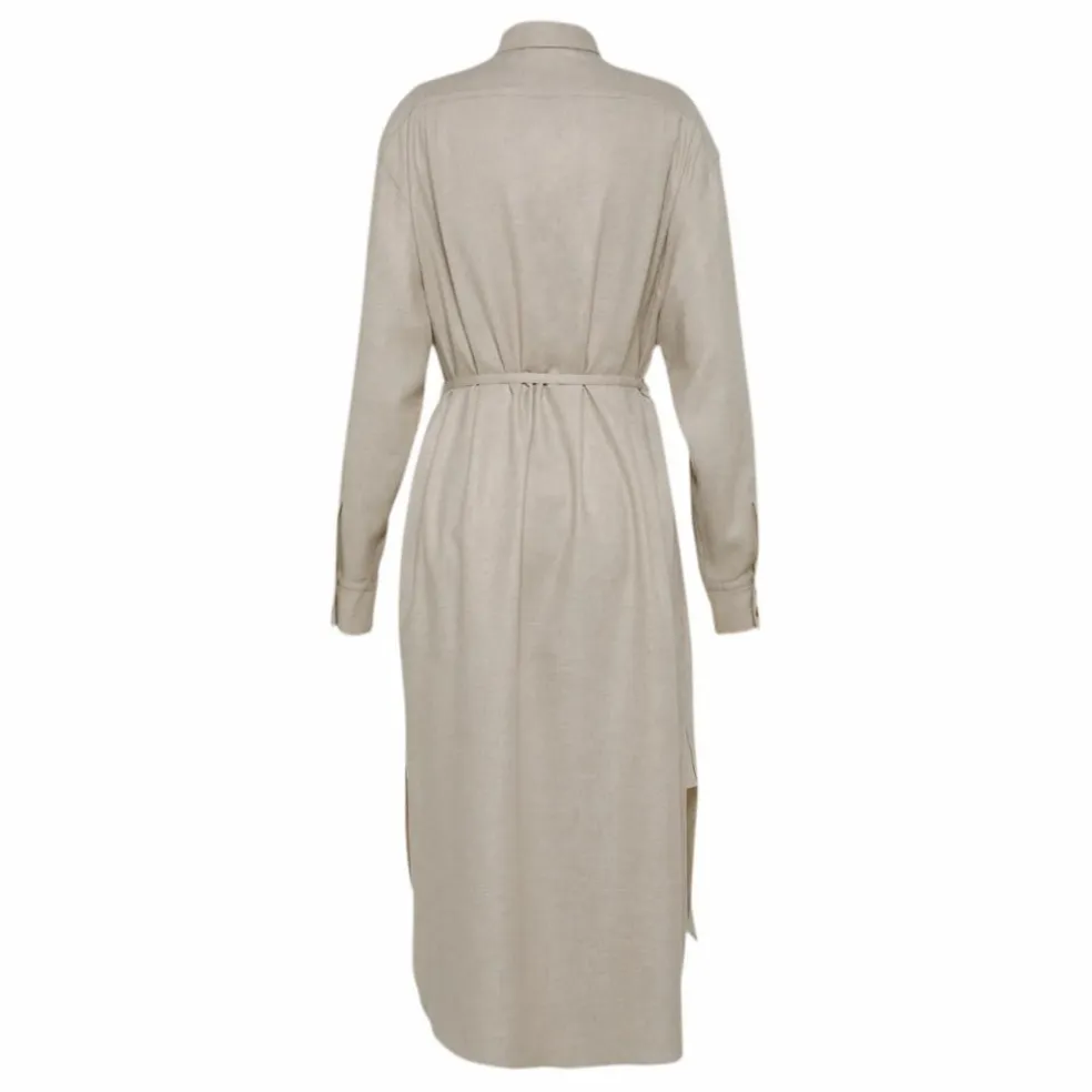 Robe Chemise Etamine Laine | Ecru
