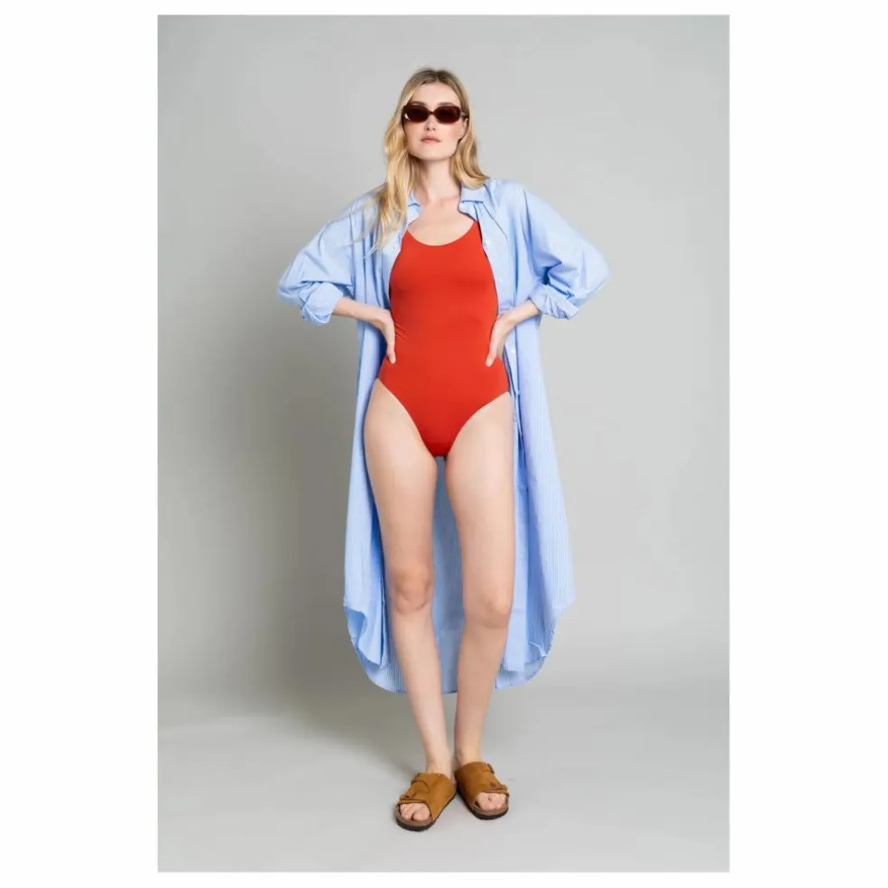 Robe Chemise Melissa Rayée | Bleu Clair