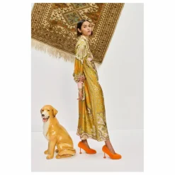 Robe Clemenza Soie | Vert kaki clair