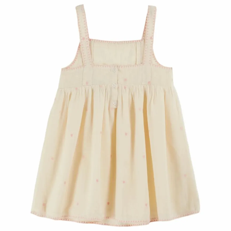 Robe Coeur Brodée | Ecru