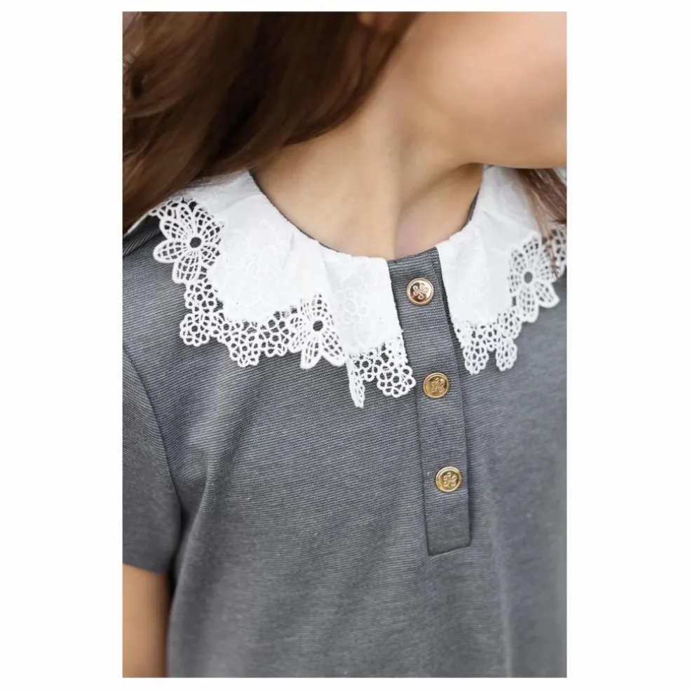 Robe Col Claudine | Gris