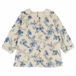 Robe Col Crochet Fleurie | Ecru