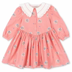 Robe Col Cœurs Coton Bio | Rose