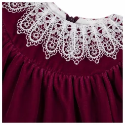 Robe Col Dentelle | Prune