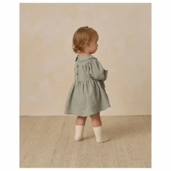 Robe Col Gaze de Coton Bio | Bleu gris