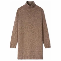 Robe Col Montant Ample Manches Marteau Cachemire | Beige