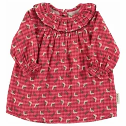 Robe Col Volants Fleurs | Rose