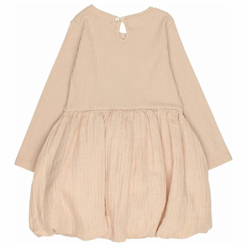 Robe Combi Lurex Gaze de Coton Bio | Rose