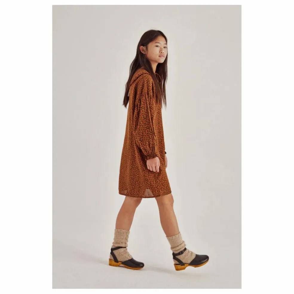 Robe Coton Bio Léopard Federica | Camel