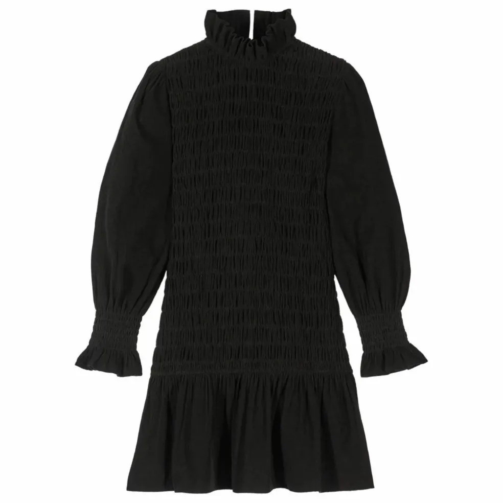 Robe Courte Aleria Velours Côtelé | Noir