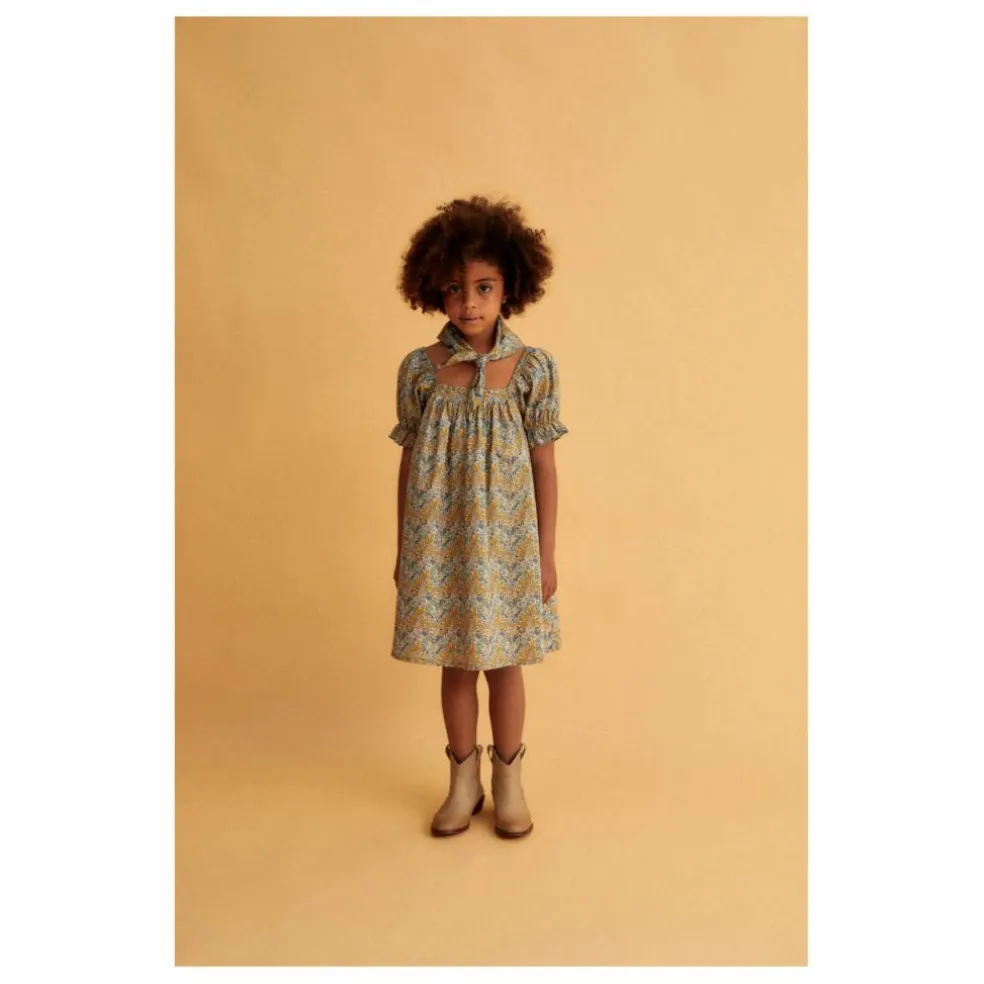Robe courte Liberty | Bleu Vert