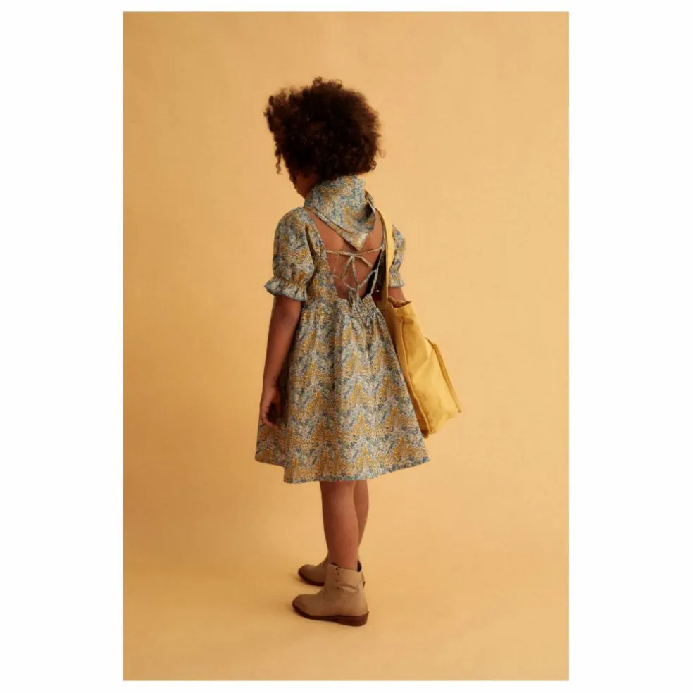 Robe courte Liberty | Bleu Vert