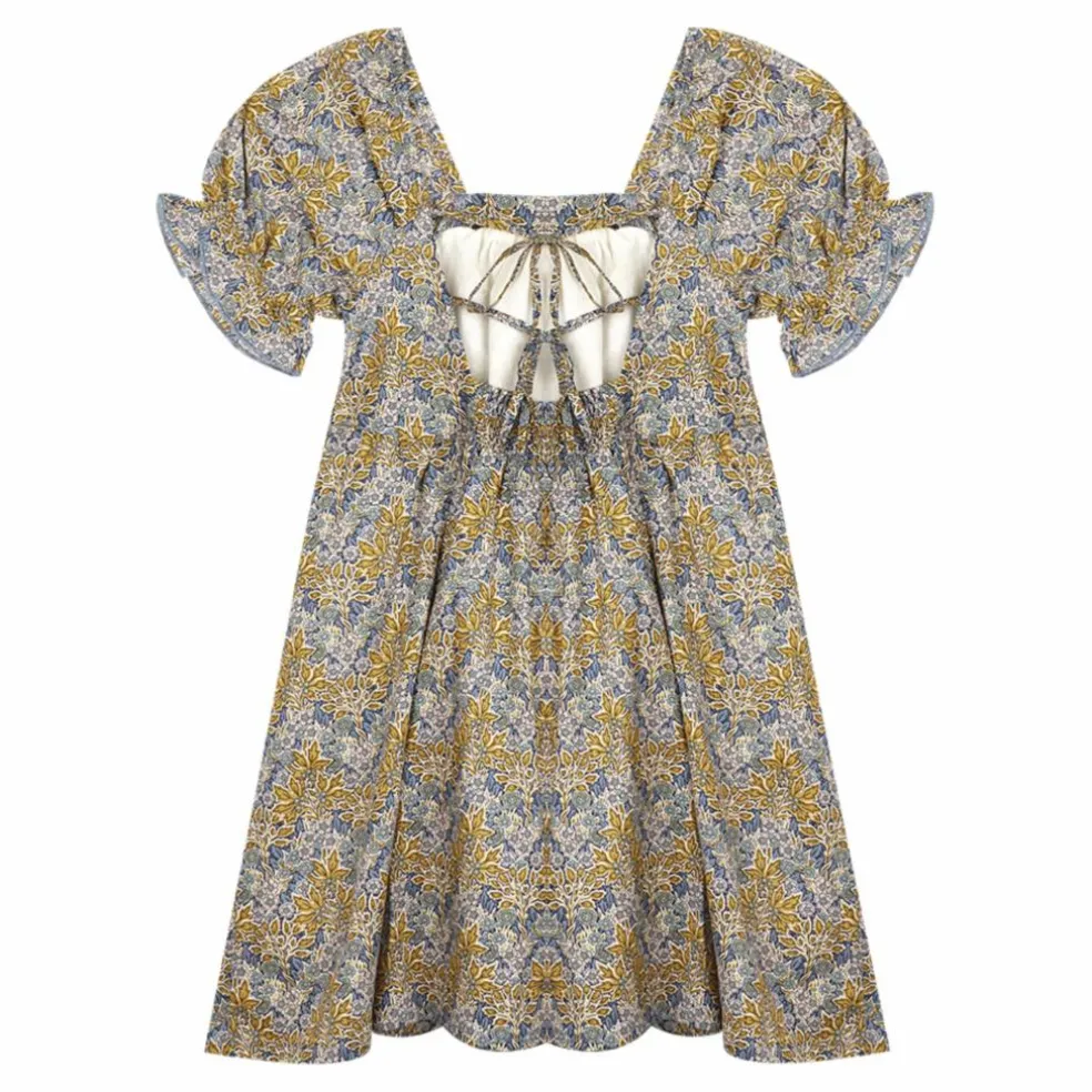 Robe courte Liberty | Bleu Vert