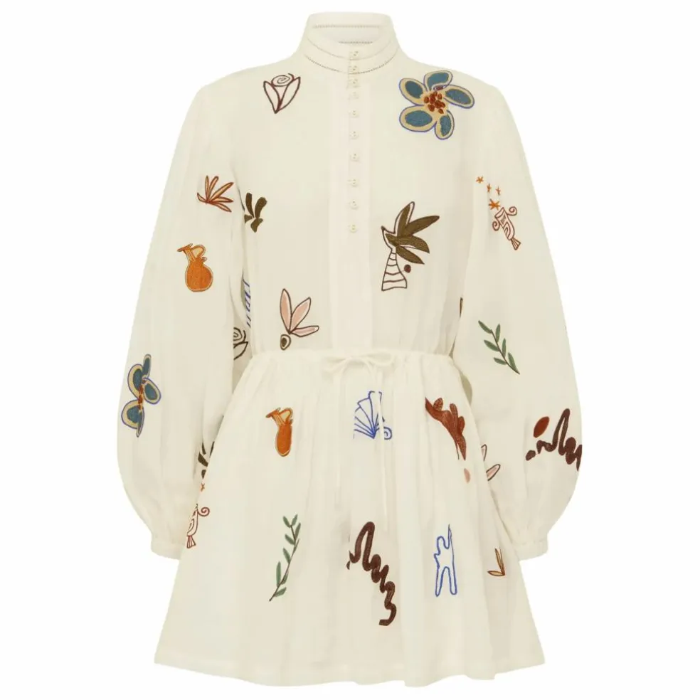 Robe Courte Mina Brodée | Blanc