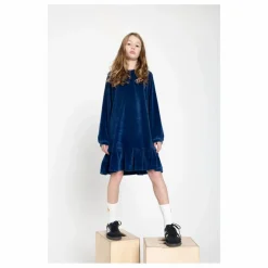 Robe courte volant | Bleu nuit