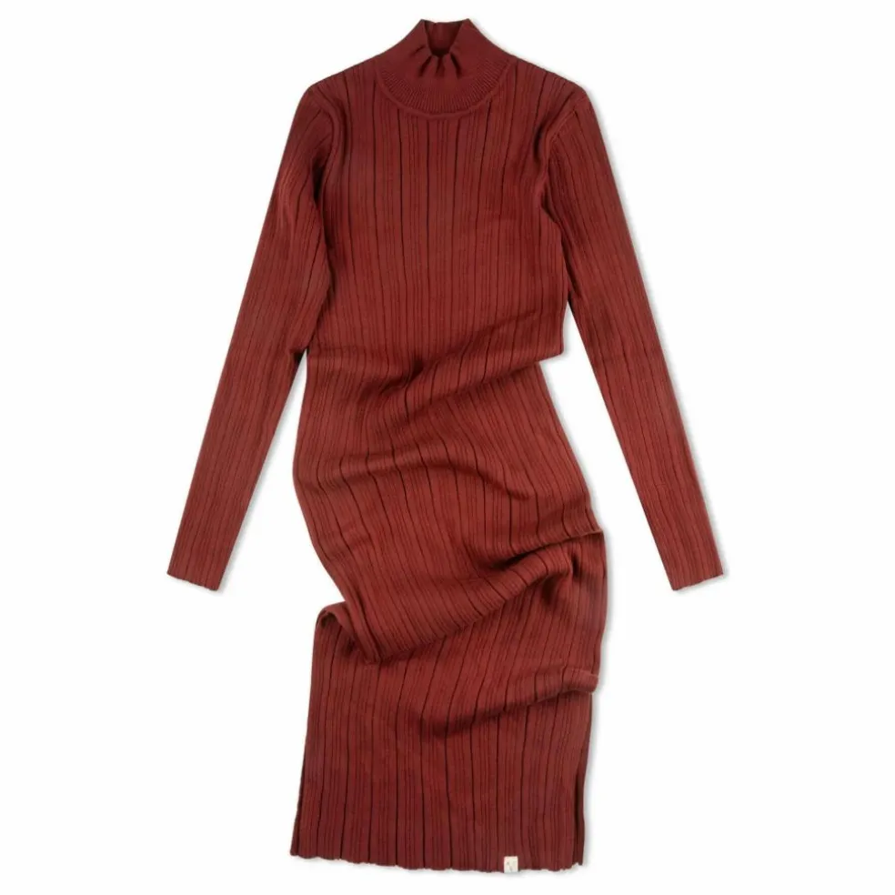 Robe Côtelée Coton Bio | Brique