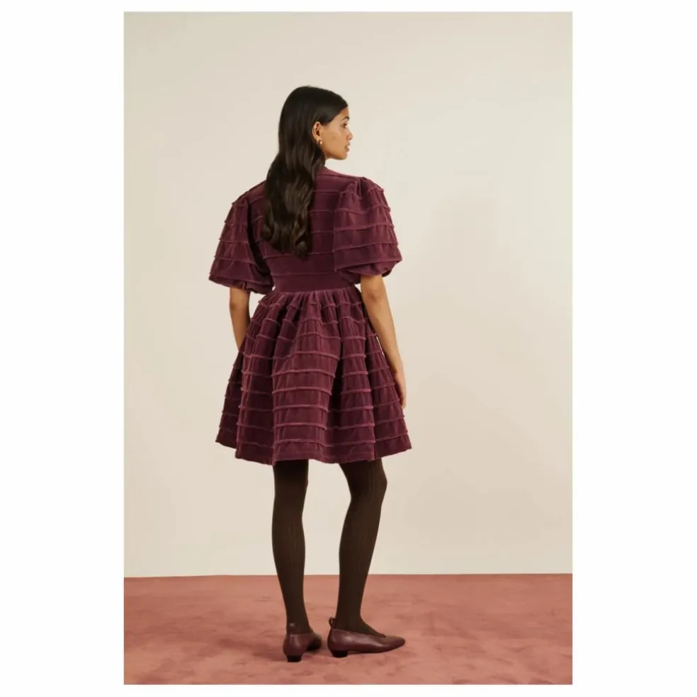 Robe Daisy Velours | Lie de vin