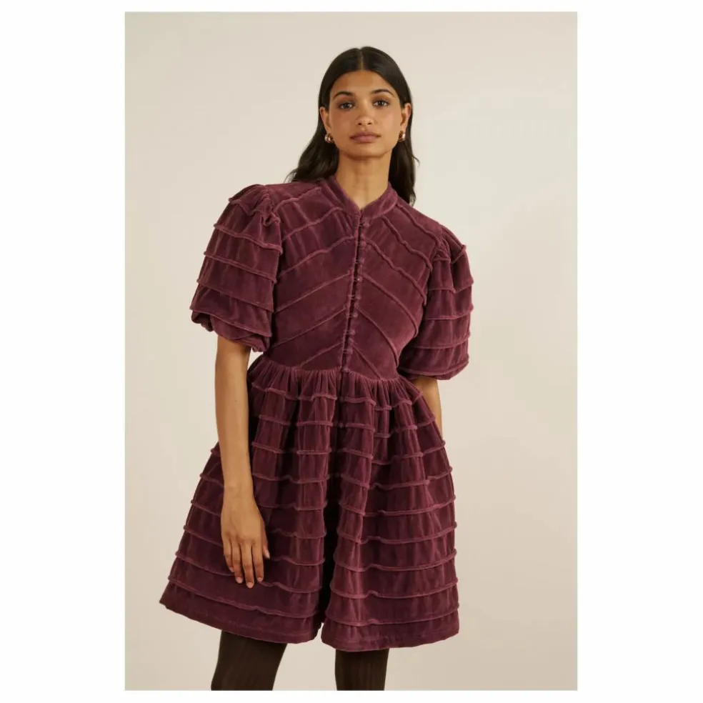 Robe Daisy Velours | Lie de vin