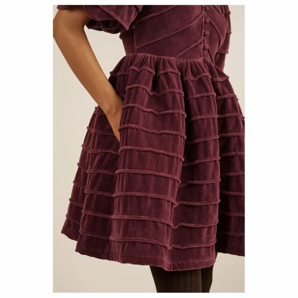 Robe Daisy Velours | Lie de vin