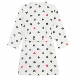 Robe de Chambre Cœurs Rayés | Blanc