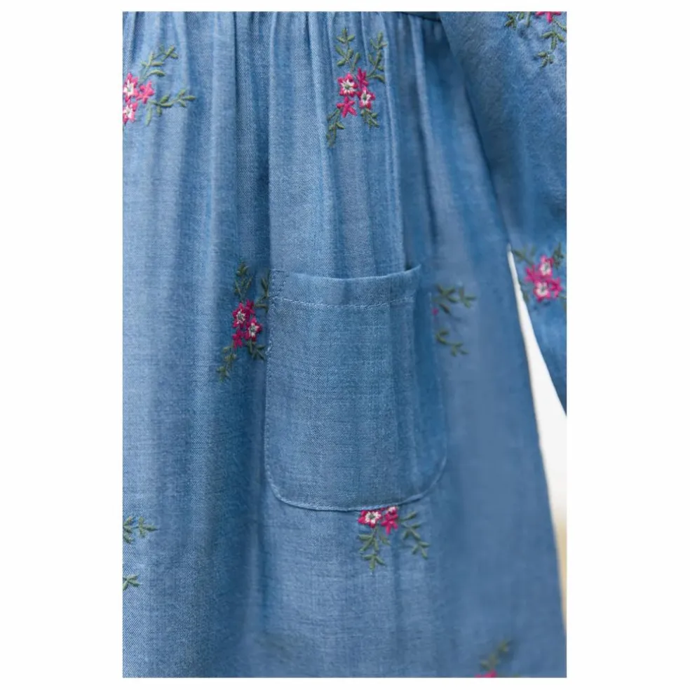 Robe Denim Brodée | Bleu