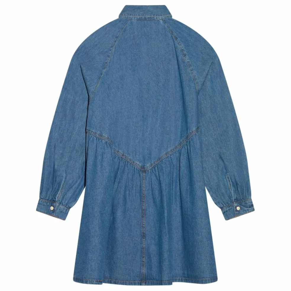 Robe Denim Brodée Shirley | Bleu jean