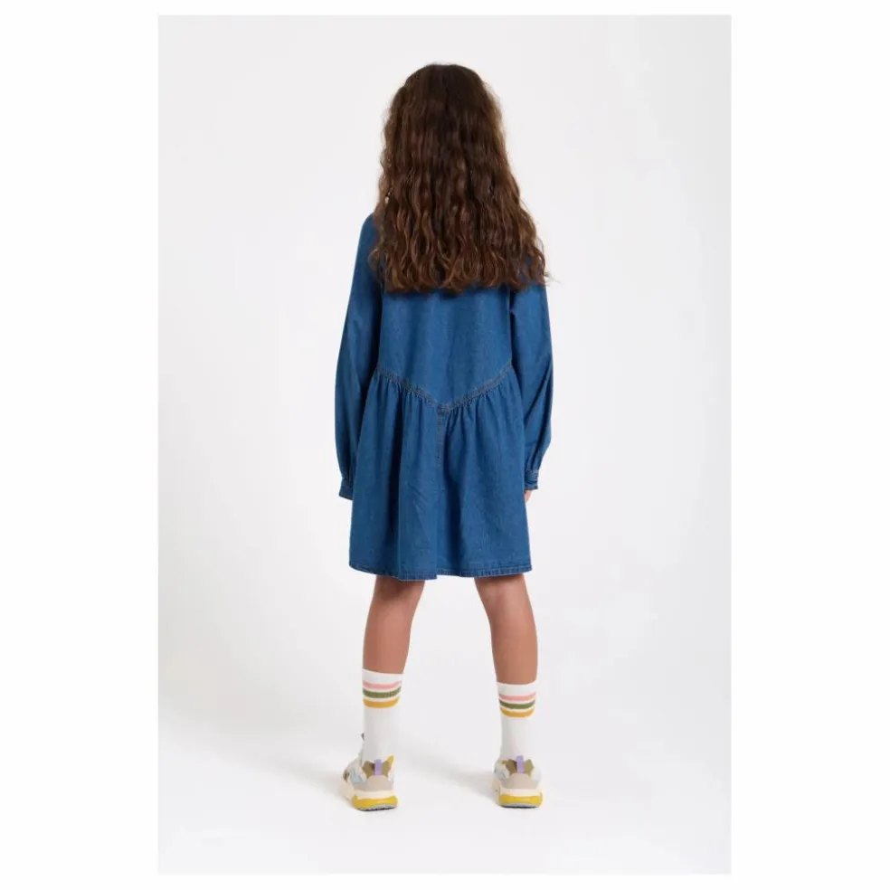 Robe Denim Brodée Shirley | Bleu jean