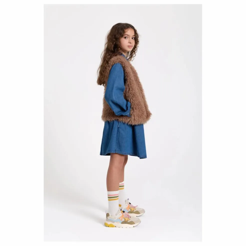Robe Denim Brodée Shirley | Bleu jean