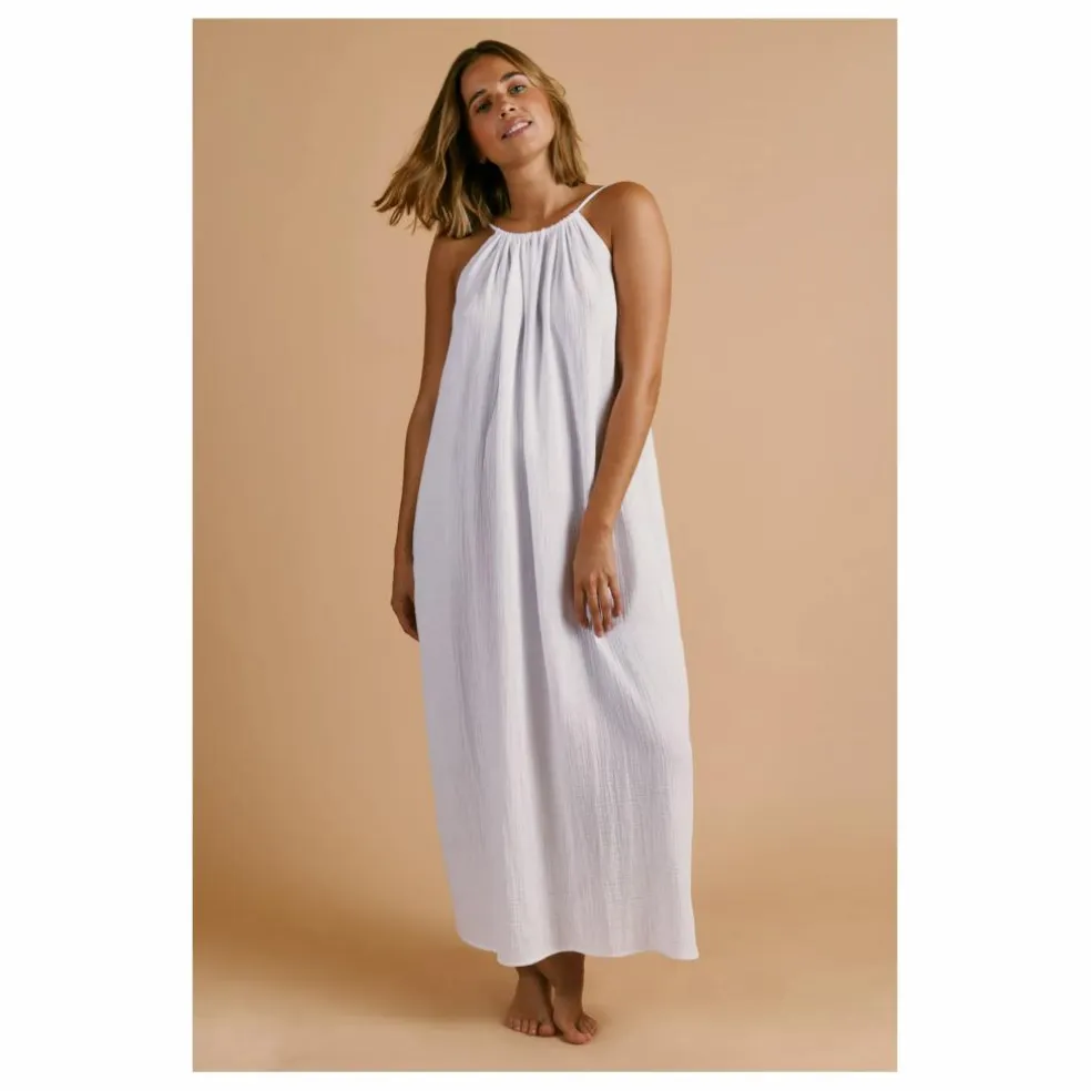 Robe Dos Nu Gaze de Coton | Blanc