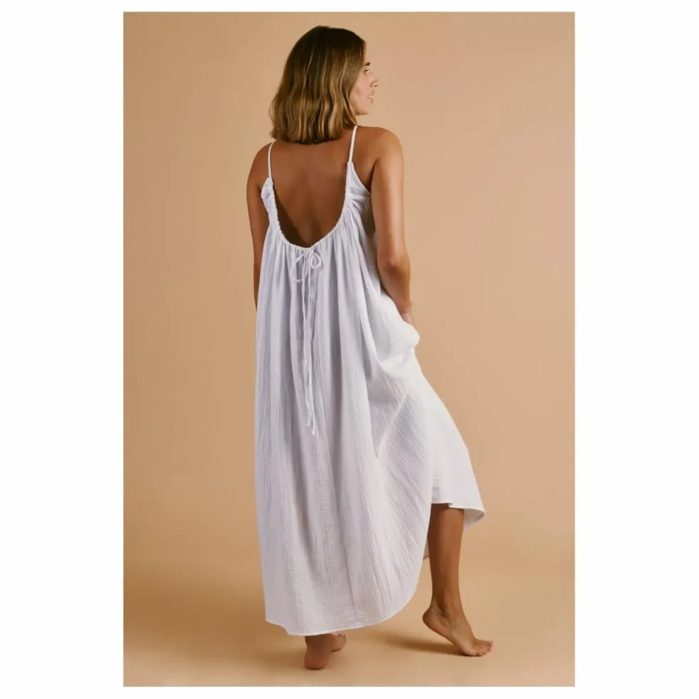Robe Dos Nu Gaze de Coton | Blanc
