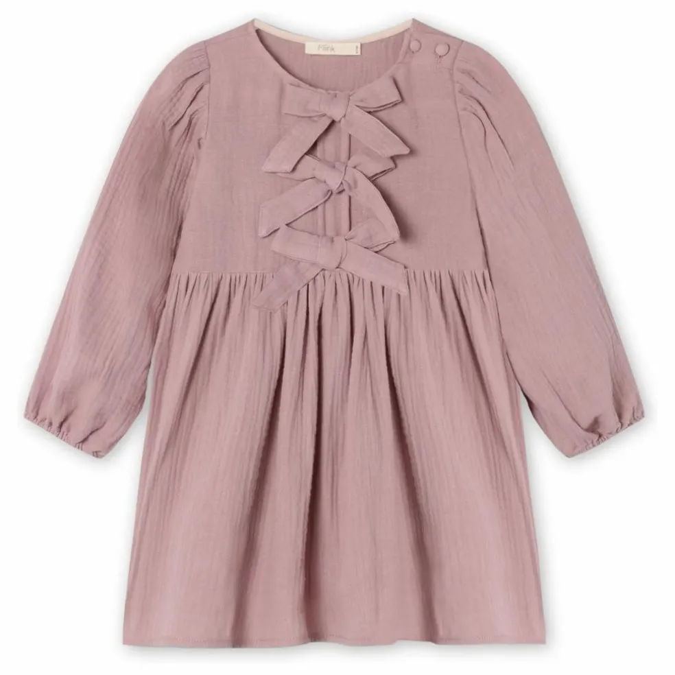 Robe Elmo Nœuds | Bois de rose