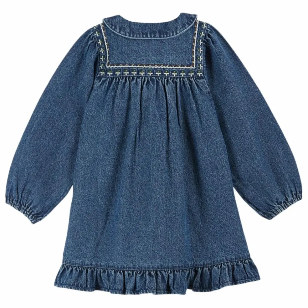 Robe en Jean Brodée | Bleu