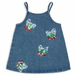 Robe en Jean Sequins Magot Coton Bio | Bleu