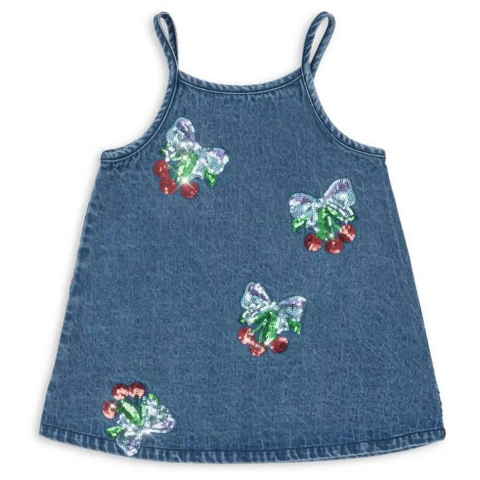 Robe en Jean Sequins Magot Coton Bio | Bleu