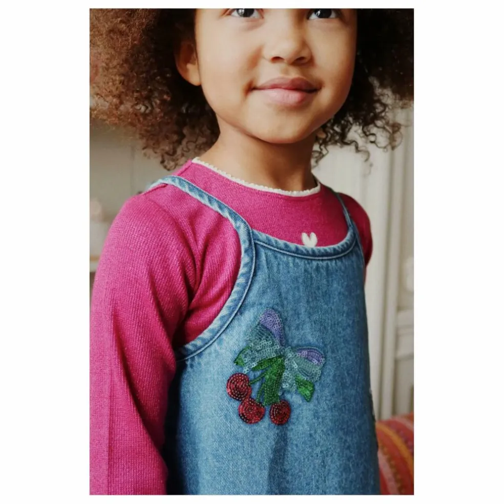 Robe en Jean Sequins Magot Coton Bio | Bleu