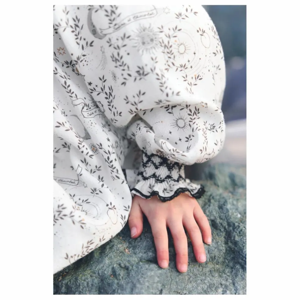 Robe Fleurie Col Smocké | Blanc